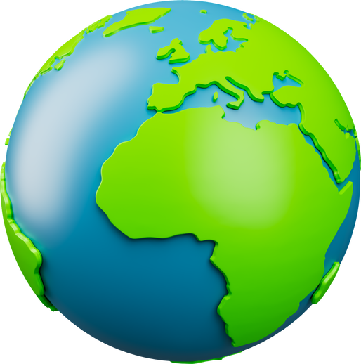 Globe icon 3d render illustration